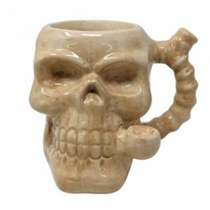 High Point Ceramic Skull Mug Hand Pipe - [PM030]