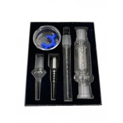 18MM Nectar Collector Box Set with Metal Tip, Quartz Tip, Glass Dish & Plastic Clip -  [FTCHP0017]