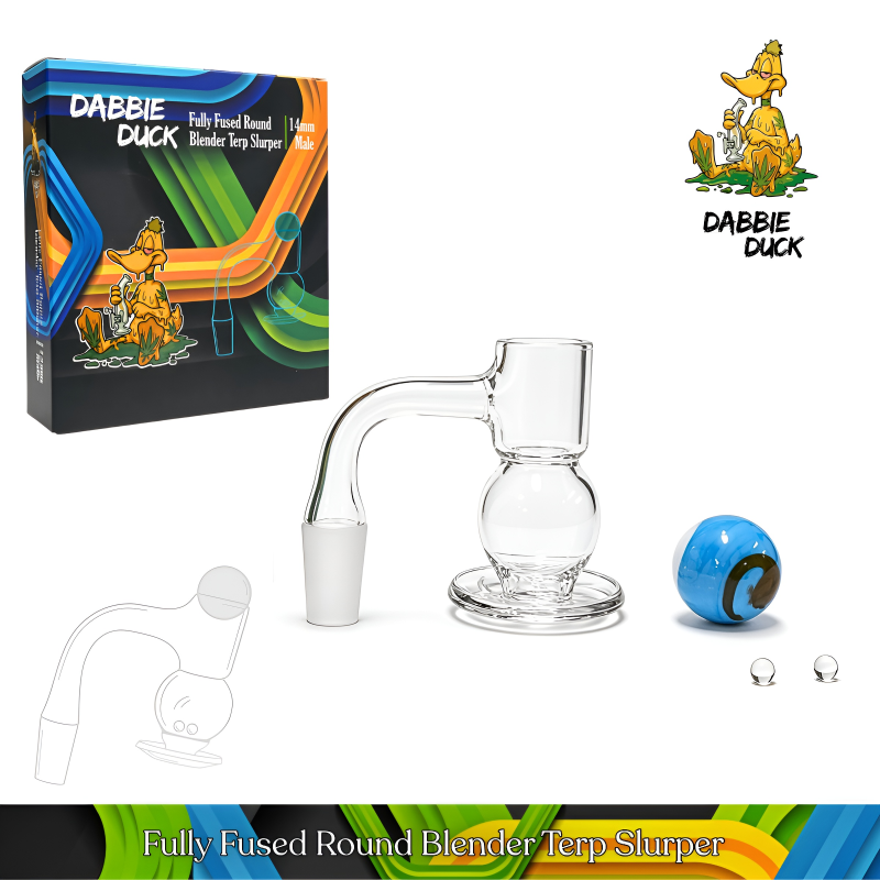 DABBIE DUCK 14mm Male Round Blender Terp Slurper Kit – Marble & Pearls