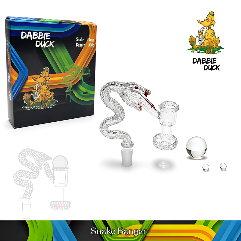 DABBIE DUCK 14mm Male Snake Quartz Banger Kit – Carb Cap & Quartz Bead