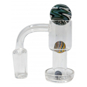Terp Slurper/Vacuum Quartz Banger,with Full Set Of USA Assorted Color Carb Cap 20mm/12mm/6mm beads Set-14mm Male/90 Angle 