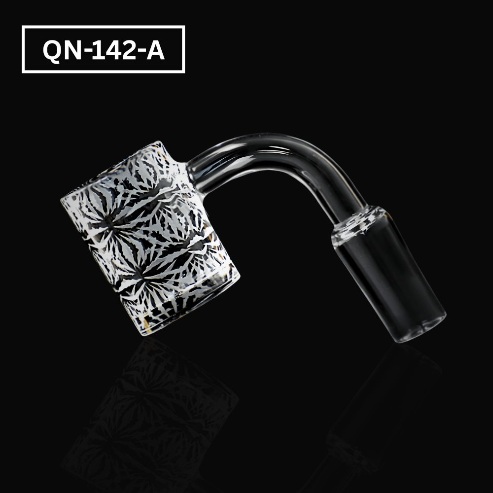 14mm Quartz Banger with Sand Blasted Art and 22mm Bucket