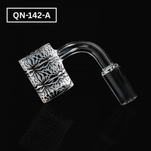 14mm Quartz Banger with Sand Blasted Art and 22mm Bucket