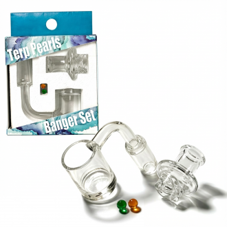25mm Flat Bottom Quartz Banger Set – 14mm Male 90°