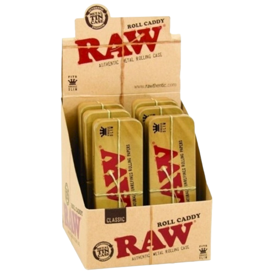 RAW - Raw Paper Tin For Pre-Rolled Cones King Size - (Display Of 6) RAW - Raw Paper Tin For Pre-Rolled Cones King Size - (Display Of 6)