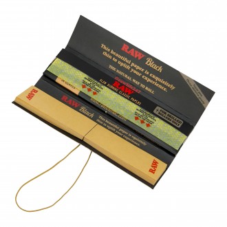 RAW® - Black Connoisseur Rolling Papers King Size Slim (32ct) - Display of 24