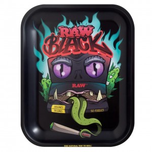 RAW Black Monster Rolling Tray Large – RAW Metal Rolling Tray