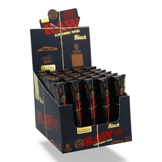 RAW® - Black 1 1/4 Cones Scoop Pack (6ct) - Display of 30