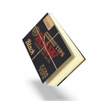 RAW® - Black Xtra Long Perforated Tips (40ct) - Display of 36