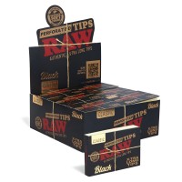 RAW - Black Xtra Long Perforated Tips (40ct) - Display of 36