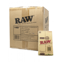 RAW Organic Hemp Connoisseur Rolling Papers 1/¼ Size With Tips - 24ct [MASTER CASE OF 30]
