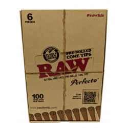 RAW - Pre-Rolled Tips Perfecto Cone 100ct - (Display of 6) [RAWCONETIPSPREROL100] 