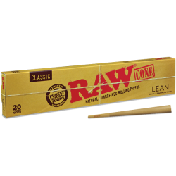 RAW Classic Lean Cone 110mm/40mm (Pack of 20) - (Display of 12) RLEAN]
