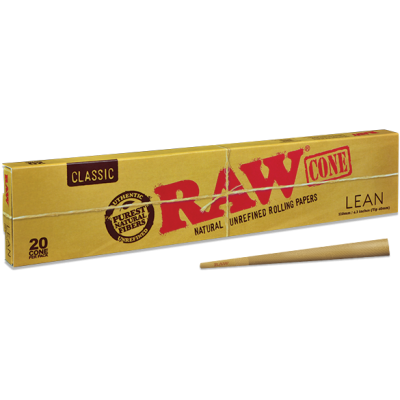 RAW Classic Lean Cone 110mm/40mm (Pack of 20) - (Display of 12) RLEAN]