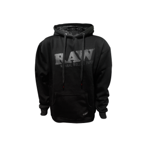 RP x Raw Black Cotton Hoodie With Black Logo 