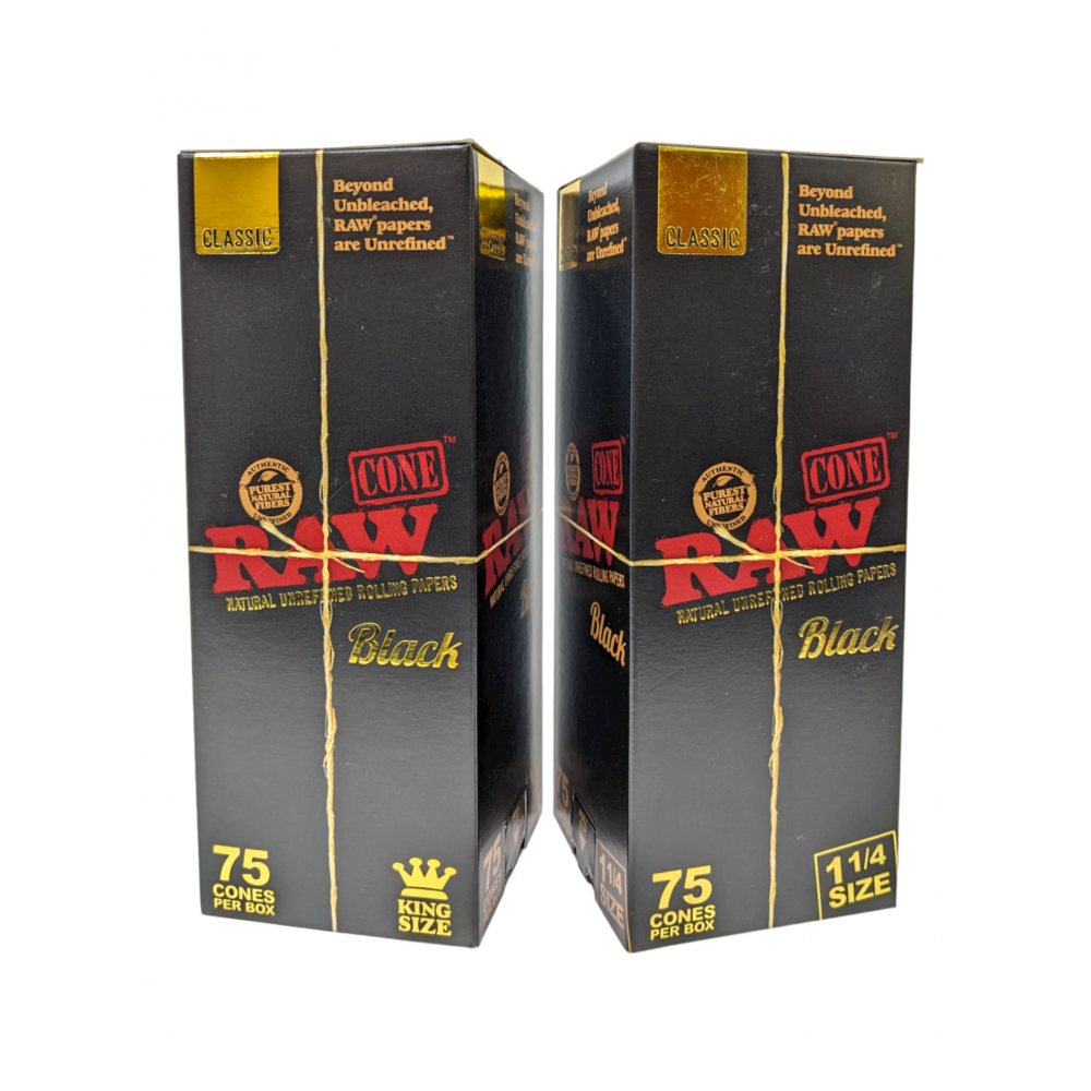 Raw Classic  - 75ct BOX [RAWCONEBLACK75]