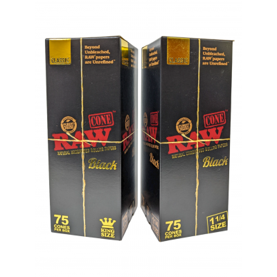Raw Classic  - 75ct BOX [RAWCONEBLACK75]