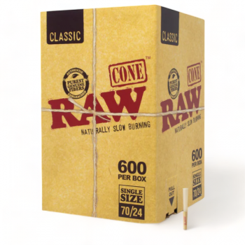 Raw Classic Bulk 70mm/ 24mm Cones - 600ct Display