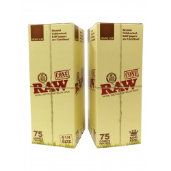 RAW ORGANIC HEMP CONE - 75ct BOX [RAWCONEORGKS75]