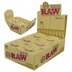 RAW - Pre-Rolled Tips Perfecto Cone 100ct - (Display of 6) [RAWCONETIPSPREROL100] 