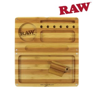 RAW BAMBOO STRIPED BACKFLIP ROLLING TRAY