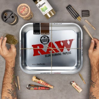 RAW® Rolling Tray Metal Silver – Large