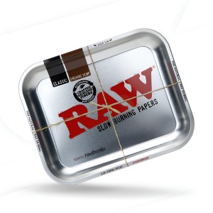 RAW Rolling Tray Metal Silver – Large | Durable RAW Metal Tray