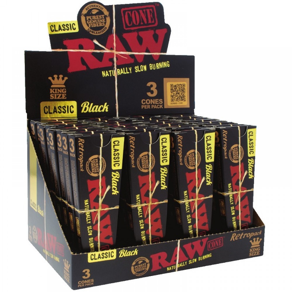 Raw Black Cones King Size Retropack Premium Natural PreRolled Cones