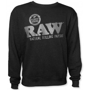 Raw - Rolling Papers X Raw Black Crewneck Sweatshirt with Zipper Pocket 