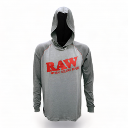 RP x Raw Lightweight Hoodie - Two Tone Gray w/ Red Raw