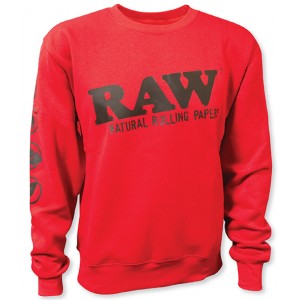 Raw - Rolling Papers x Raw Red Crewneck Sweatshirt with Zipper Pocket  