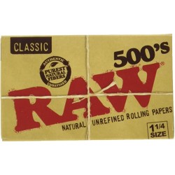 RAW Classic 500's Rolling Papers 1¼ Size - (Display of 20)
