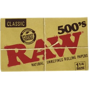 RAW Classic 500's Rolling Papers 1¼ Size - (Display of 20)