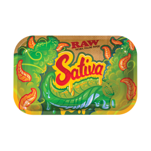 Raw Sativa Rolling Tray Metal - Small