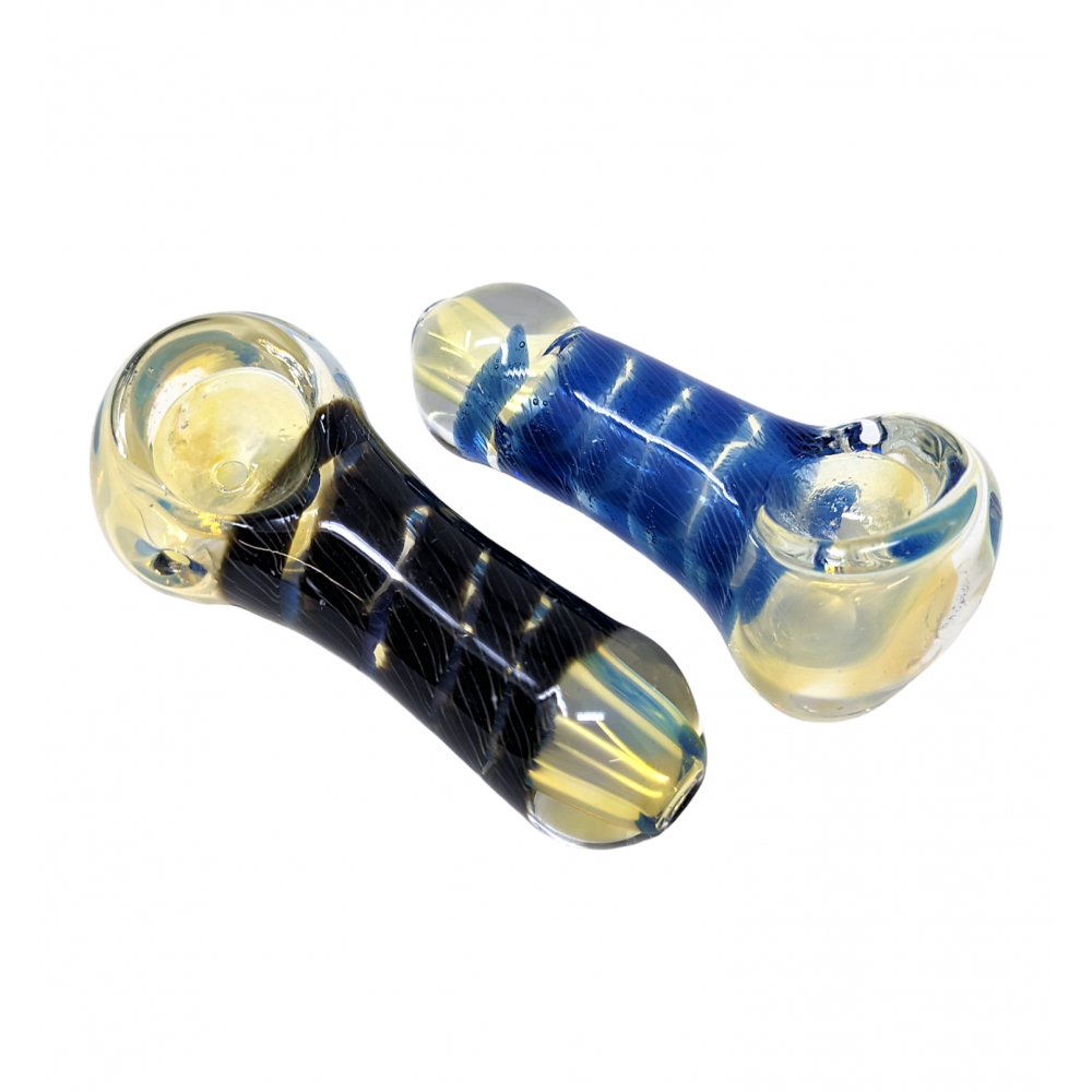 2.5" Gold Fumed Heavy Body Art Hand Pipe (Pack of 2) - [RJA53]