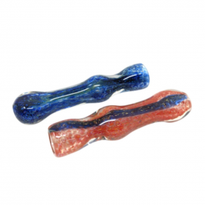 Frit Body Dichro Stripe Chillum Hand Pipe - (Pack of 2) [RKP204]