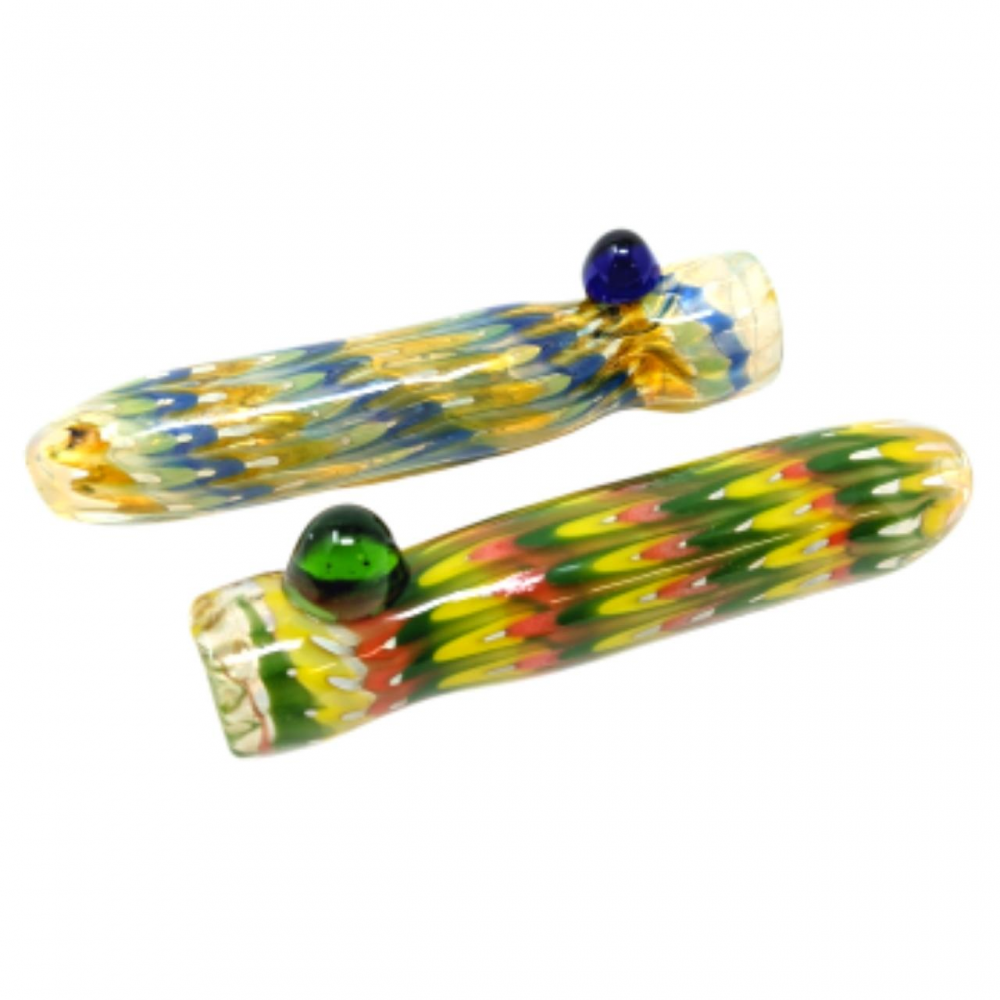 Full Net Art Marble Chillum Hand Pipes - (Pack of 2) [RKP224]