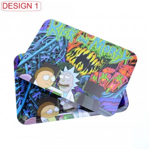 Clover Glass - Schwifty Art Small Rolling Tray W/ Magnetic Lid (5 X 7)