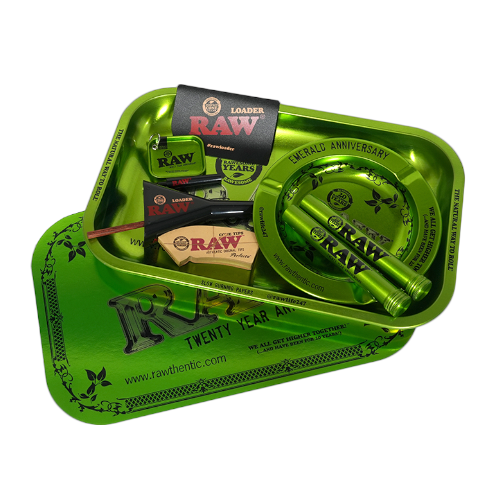 RAW 20th Anniversary Emerald Smoker Kit Limited Edition