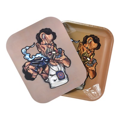 Assorted Design 3D Rolling Tray w/ Lid 13.5"x10.7" - [LTL200]