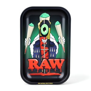 Raw Black Cone Monster Metal Rolling Tray - 11" x 7"