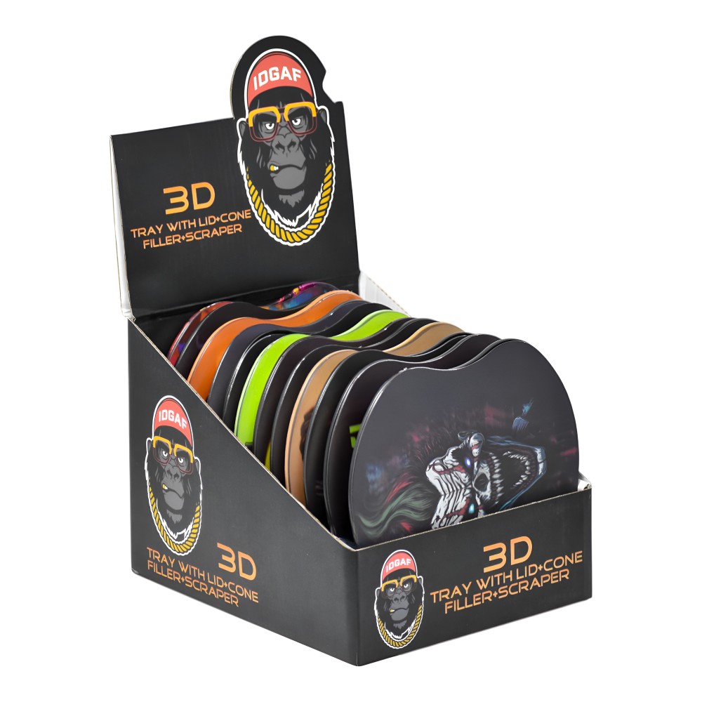 Metal Rolling Tray w/ Lid, Cone Filler, Scraper – 12ct Display Metal Tray Kit with Magnetic Lid, Cone Filler & Scraper – 12ct Display