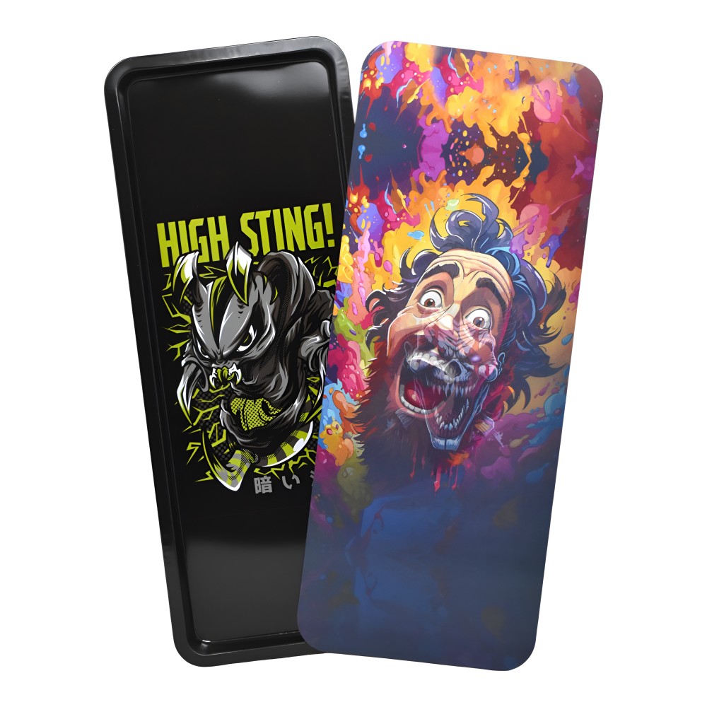 17x7 Inch 3D Long Rolling Tray with Magnetic Lid – Assorted [XLT300]