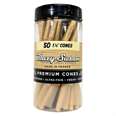 Blazy Susan 1 1/4 Size Cones 50ct Jar - Unbleached  
