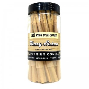 Blazy Susan King Size Cones 50ct Jar - Unbleached  