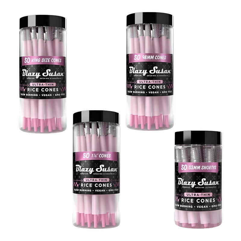 Blazy Susan Ultra Thin Rice Paper Cones 50ct Jar