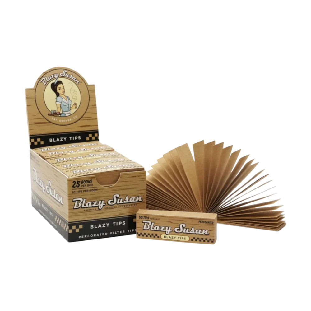 Blazy Susan Unbleached Perforated Filter Tips 25 Pack Display