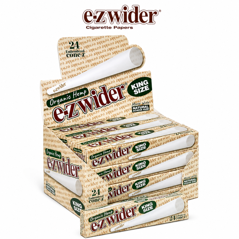 E-Z Wider Organic Hemp King Size Pre-Rolled Cones – 24 ct | 12 Pack Display