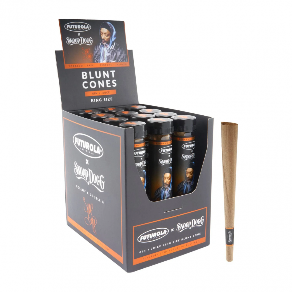 Futurola x Snoop Dogg Gin & Juice King Size Blunt Cones – 12 Count Display Pack