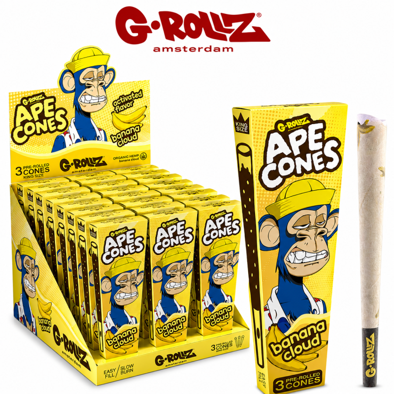 G-Rollz Ape King Size Pre-Rolled Cones – 3 Pack | 24ct Display